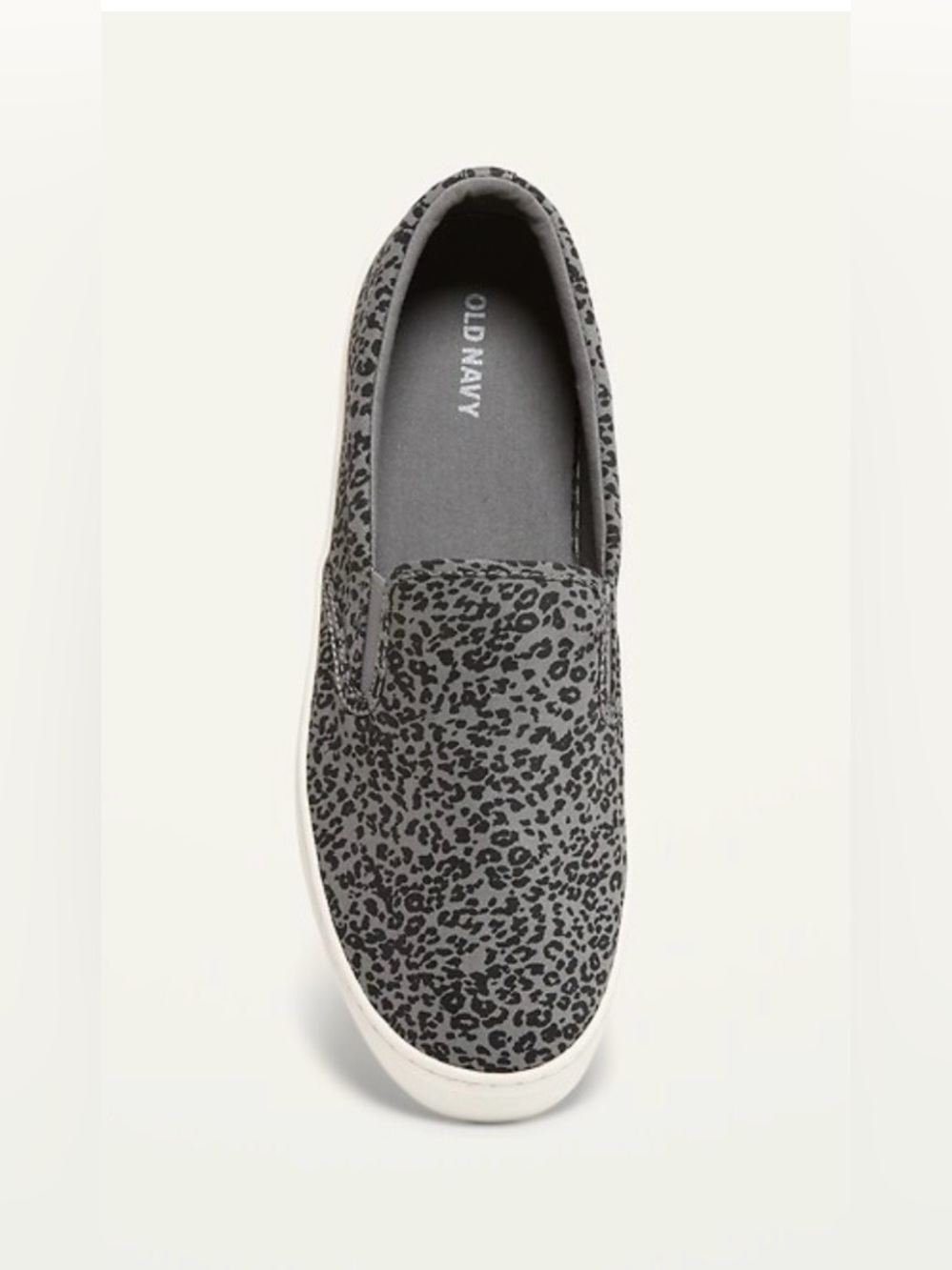 Old Navy Canvas Slip-On Sneakers Grey Animal Leopard Print  Size 7 US Women's